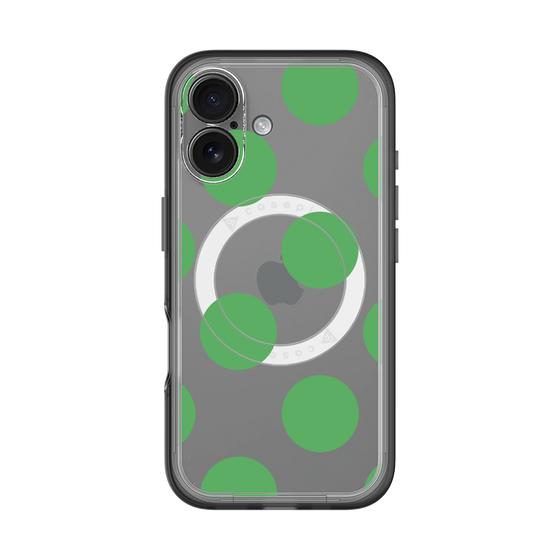 スリムプロテクションプレミアムケース with MagSafe［ シンプルドット - Green ］