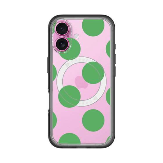 スリムプロテクションプレミアムケース with MagSafe［ シンプルドット - Green ］