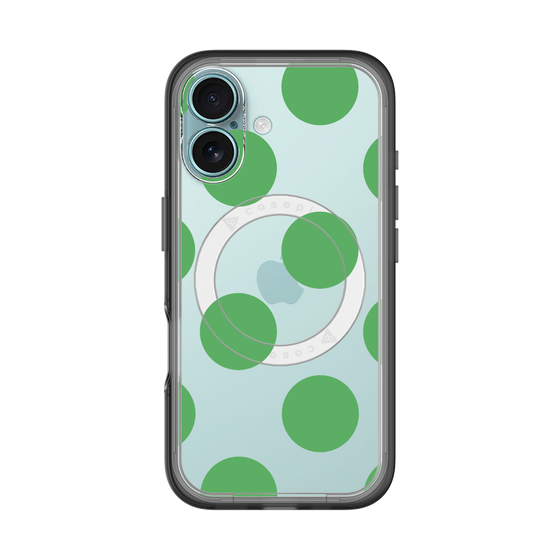 スリムプロテクションプレミアムケース with MagSafe［ シンプルドット - Green ］