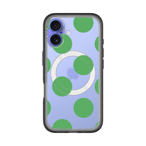 スリムプロテクションプレミアムケース with MagSafe［ シンプルドット - Green ］