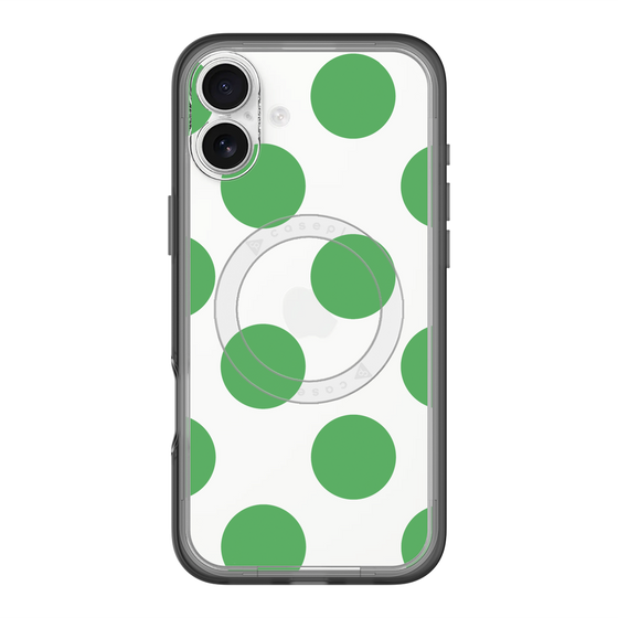 スリムプロテクションプレミアムケース with MagSafe［ シンプルドット - Green ］