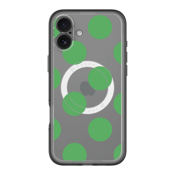 スリムプロテクションプレミアムケース with MagSafe［ シンプルドット - Green ］