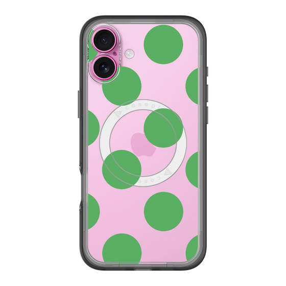 スリムプロテクションプレミアムケース with MagSafe［ シンプルドット - Green ］