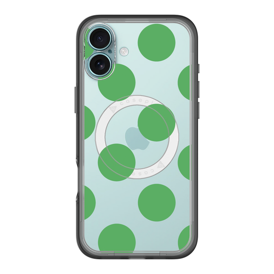 スリムプロテクションプレミアムケース with MagSafe［ シンプルドット - Green ］