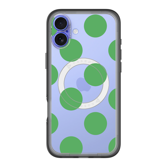 スリムプロテクションプレミアムケース with MagSafe［ シンプルドット - Green ］