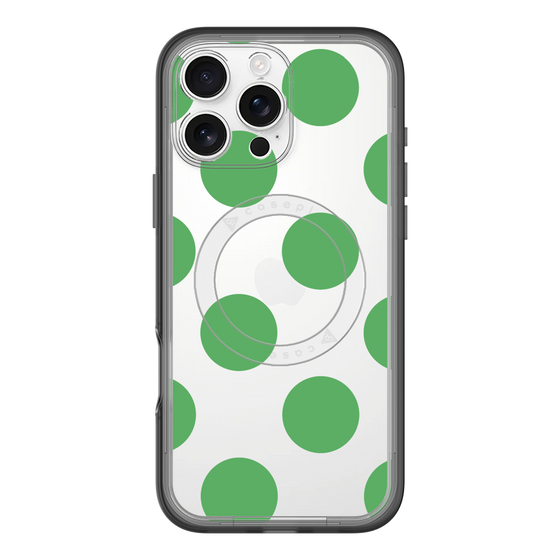 スリムプロテクションプレミアムケース with MagSafe［ シンプルドット - Green ］