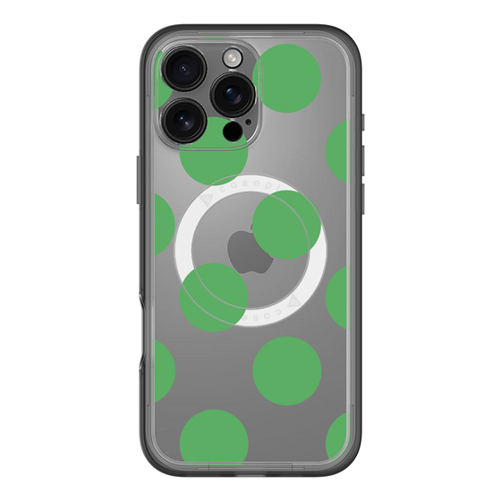 スリムプロテクションプレミアムケース with MagSafe［ シンプルドット - Green ］