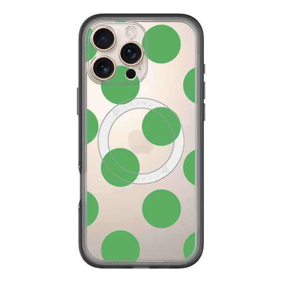 スリムプロテクションプレミアムケース with MagSafe［ シンプルドット - Green ］