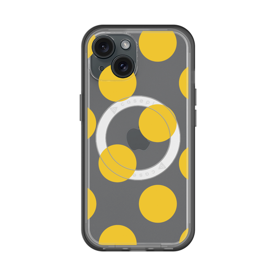 スリムプロテクションプレミアムケース with MagSafe［ シンプルドット - Yellow ］
