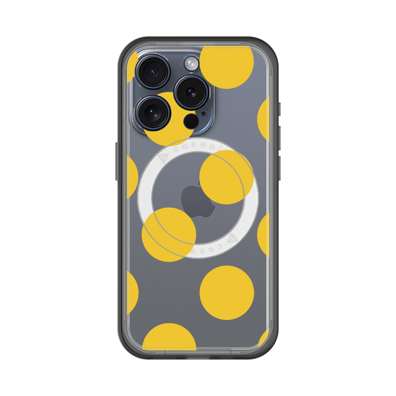 スリムプロテクションプレミアムケース with MagSafe［ シンプルドット - Yellow ］