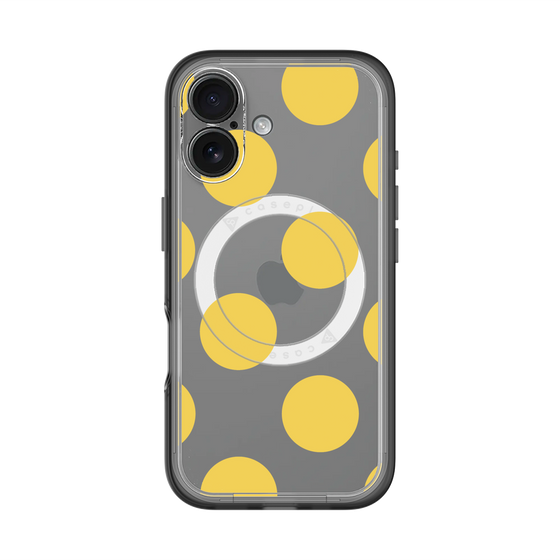 スリムプロテクションプレミアムケース with MagSafe［ シンプルドット - Yellow ］