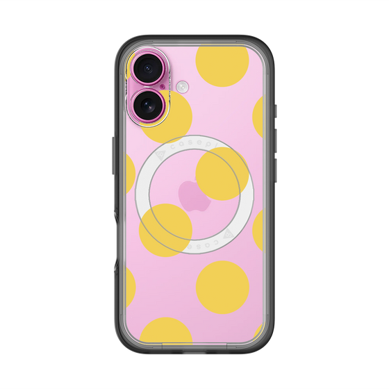 スリムプロテクションプレミアムケース with MagSafe［ シンプルドット - Yellow ］