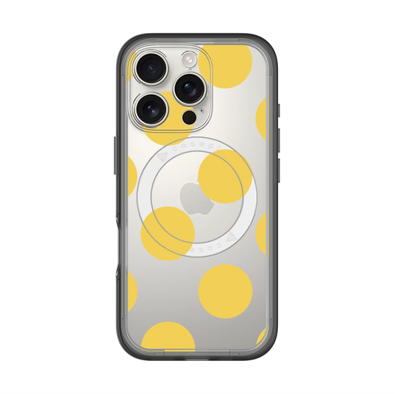 スリムプロテクションプレミアムケース with MagSafe［ シンプルドット - Yellow ］