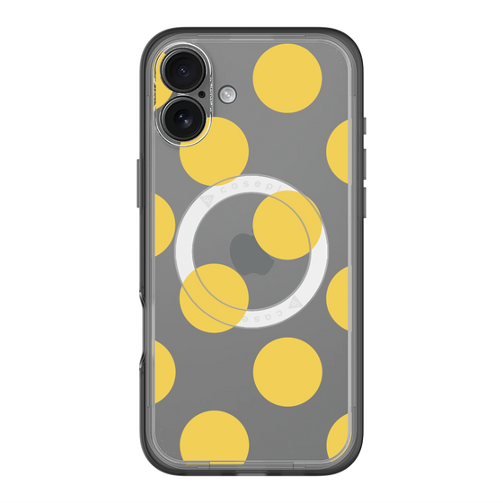 スリムプロテクションプレミアムケース with MagSafe［ シンプルドット - Yellow ］
