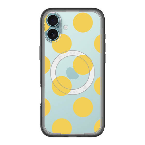 スリムプロテクションプレミアムケース with MagSafe［ シンプルドット - Yellow ］