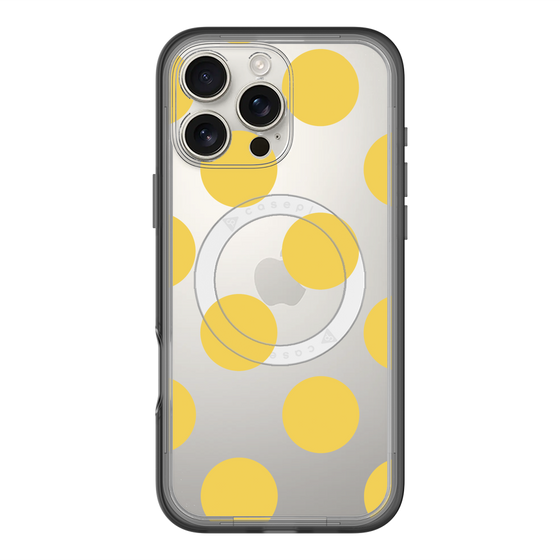 スリムプロテクションプレミアムケース with MagSafe［ シンプルドット - Yellow ］