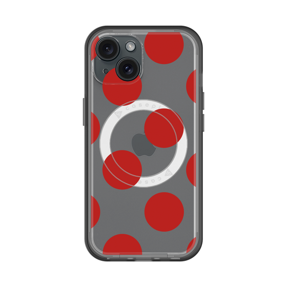 スリムプロテクションプレミアムケース with MagSafe［ シンプルドット - Red ］