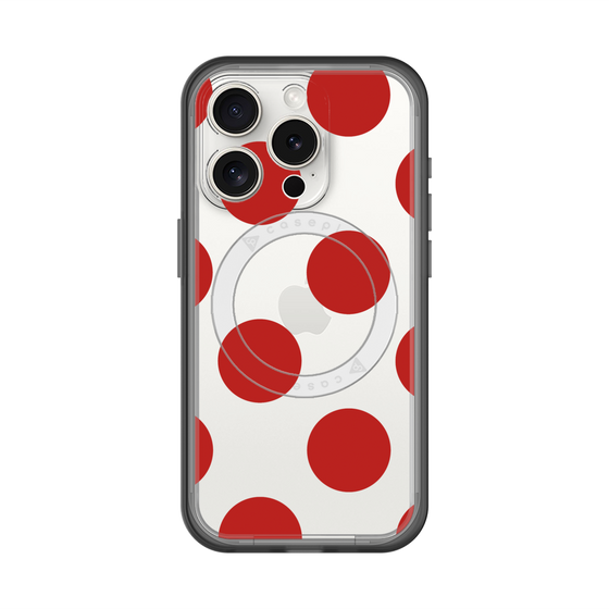 スリムプロテクションプレミアムケース with MagSafe［ シンプルドット - Red ］