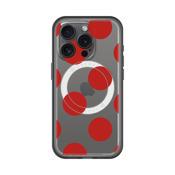 スリムプロテクションプレミアムケース with MagSafe［ シンプルドット - Red ］