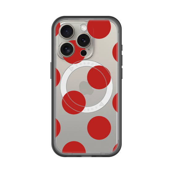 スリムプロテクションプレミアムケース with MagSafe［ シンプルドット - Red ］
