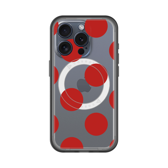スリムプロテクションプレミアムケース with MagSafe［ シンプルドット - Red ］