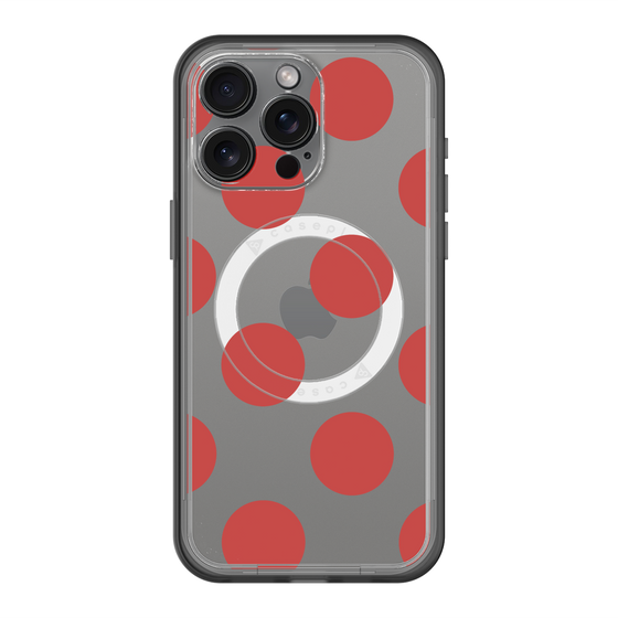 スリムプロテクションプレミアムケース with MagSafe［ シンプルドット - Red ］
