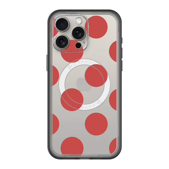 スリムプロテクションプレミアムケース with MagSafe［ シンプルドット - Red ］