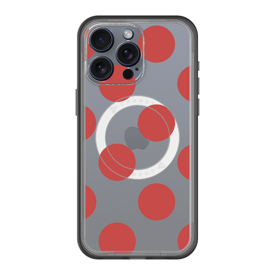 スリムプロテクションプレミアムケース with MagSafe［ シンプルドット - Red ］