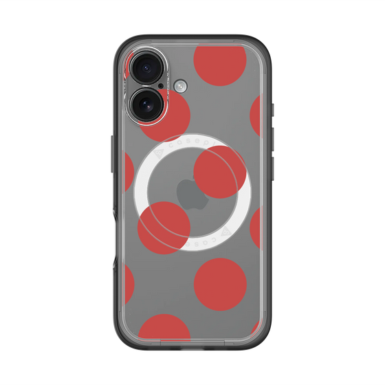 スリムプロテクションプレミアムケース with MagSafe［ シンプルドット - Red ］