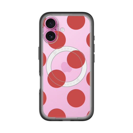 スリムプロテクションプレミアムケース with MagSafe［ シンプルドット - Red ］