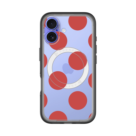 スリムプロテクションプレミアムケース with MagSafe［ シンプルドット - Red ］