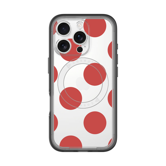 スリムプロテクションプレミアムケース with MagSafe［ シンプルドット - Red ］