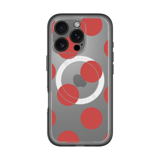 スリムプロテクションプレミアムケース with MagSafe［ シンプルドット - Red ］