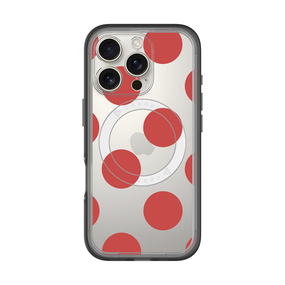 スリムプロテクションプレミアムケース with MagSafe［ シンプルドット - Red ］