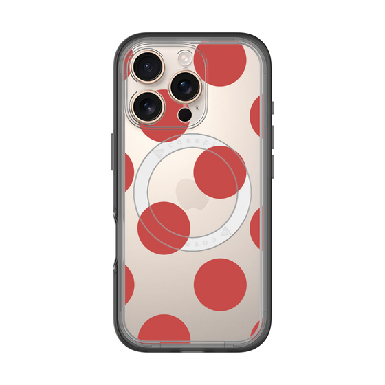 スリムプロテクションプレミアムケース with MagSafe［ シンプルドット - Red ］
