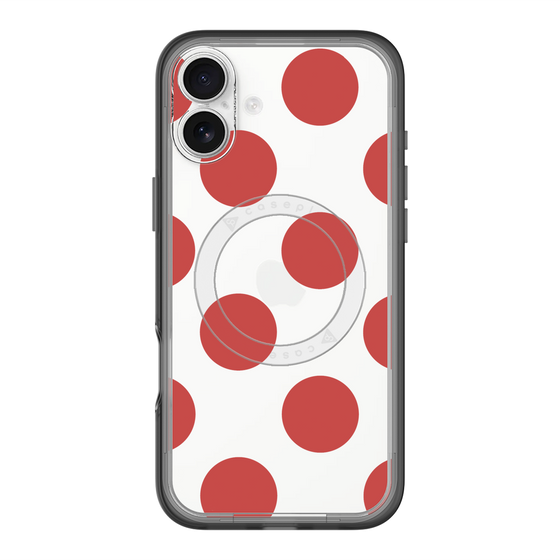 スリムプロテクションプレミアムケース with MagSafe［ シンプルドット - Red ］
