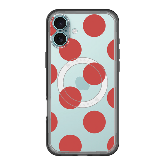 スリムプロテクションプレミアムケース with MagSafe［ シンプルドット - Red ］