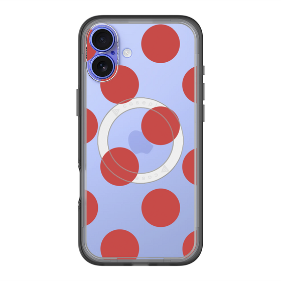 スリムプロテクションプレミアムケース with MagSafe［ シンプルドット - Red ］