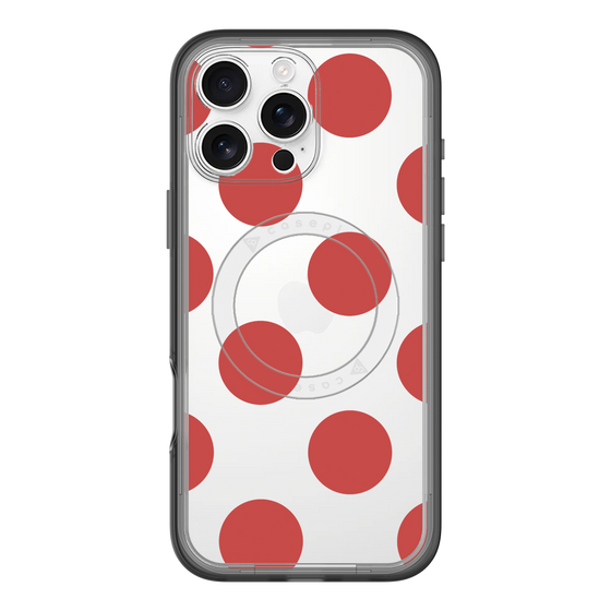 スリムプロテクションプレミアムケース with MagSafe［ シンプルドット - Red ］