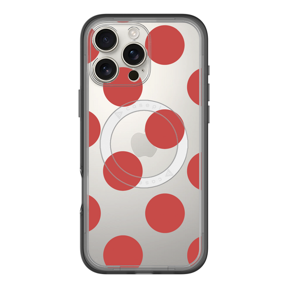 スリムプロテクションプレミアムケース with MagSafe［ シンプルドット - Red ］