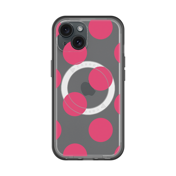 スリムプロテクションプレミアムケース with MagSafe［ シンプルドット - Pink ］