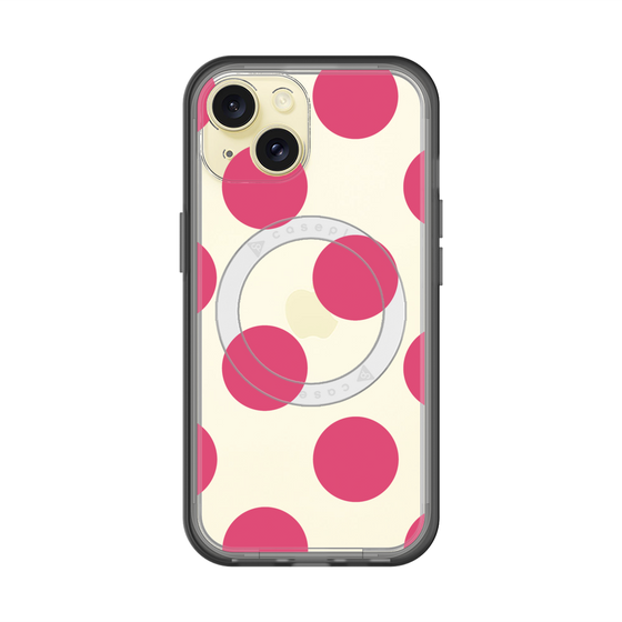スリムプロテクションプレミアムケース with MagSafe［ シンプルドット - Pink ］