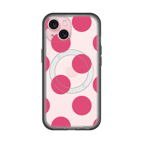 スリムプロテクションプレミアムケース with MagSafe［ シンプルドット - Pink ］