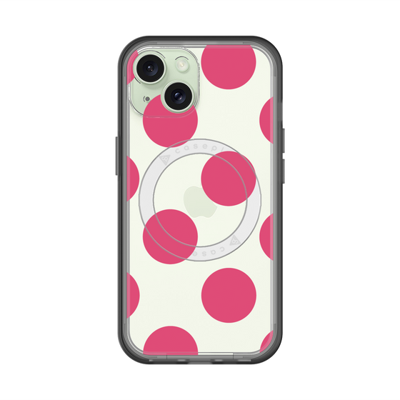 スリムプロテクションプレミアムケース with MagSafe［ シンプルドット - Pink ］