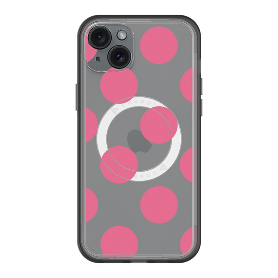 スリムプロテクションプレミアムケース with MagSafe［ シンプルドット - Pink ］