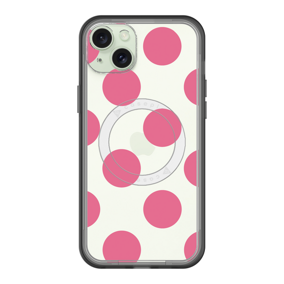 スリムプロテクションプレミアムケース with MagSafe［ シンプルドット - Pink ］