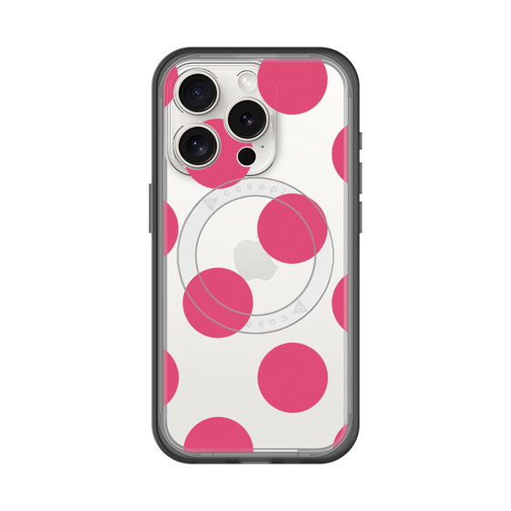 スリムプロテクションプレミアムケース with MagSafe［ シンプルドット - Pink ］