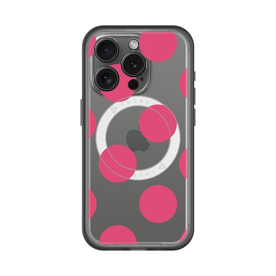 スリムプロテクションプレミアムケース with MagSafe［ シンプルドット - Pink ］