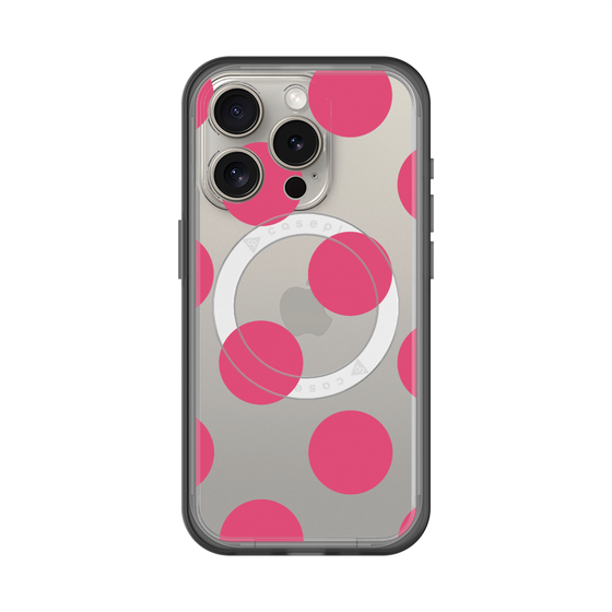 スリムプロテクションプレミアムケース with MagSafe［ シンプルドット - Pink ］