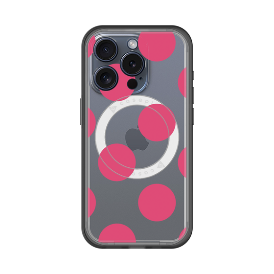 スリムプロテクションプレミアムケース with MagSafe［ シンプルドット - Pink ］